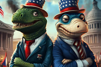 create a political cartoon or illustration