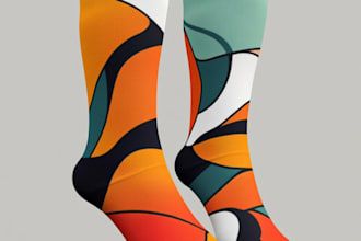 draw modern and unique custom socks