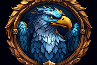 create fantasy game logo with cool unique magic style