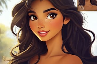 paint your cartoon portrait in disney style