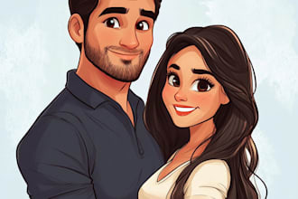 draw you a beautiful portrait in disney cartoon