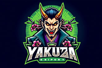 do awesome yakuza esport mascot logo design
