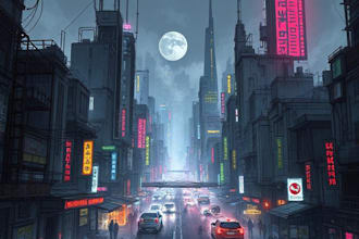 draw concept art illustration science fiction city,