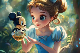 make a your portrait into a disney style cartoon