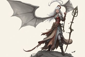 draw dnd art character, creature, game art, sheet, fantasy art and dnd party