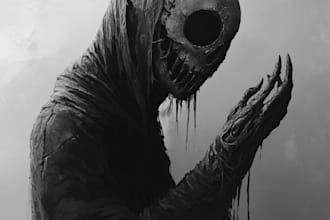 do artwork for tshirt dark art, horror, creepy illustration