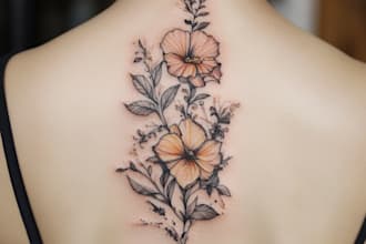 do beautiful watercolor flowers tattoo design for you