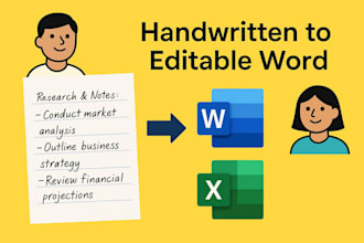 convert handwritten notes to word or excel