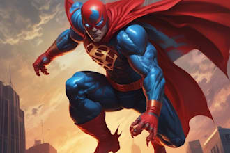 make superhero character for you and friendship portrait