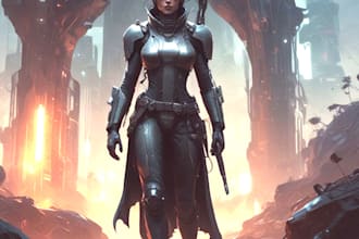 make drawing a sci fi character or sci fi art for you