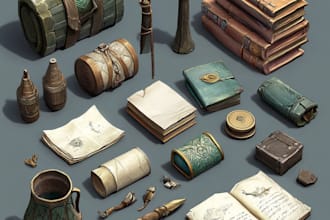 make a high quality 3d model, props and objects