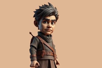 create 3d bjd, 3d model, game toy, funko pop, 3d character for 3d printing