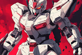 design robots and concept art of futuristic mecha