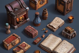 design you 2d game art, icons ,objects, props