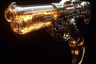create a 3d weapons and assets