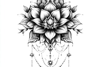 create mandala or fine line tattoo design in my style