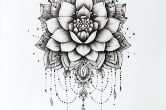 make tattoo design with mandala, flowers or custom in your style
