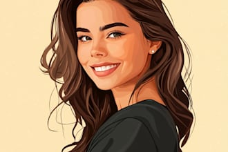 draw a vector cartoon portrait from your photo in a realistic style