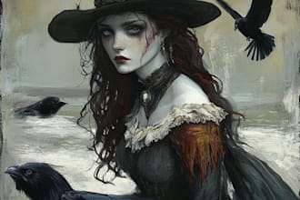 llustrate fantasy art and horror characters for you