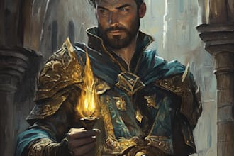design realistic fantasy dnd character illustration