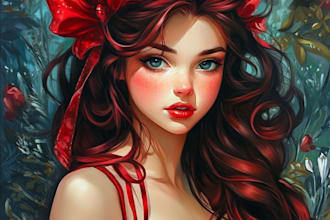 make your lovely disney cartoon portrait