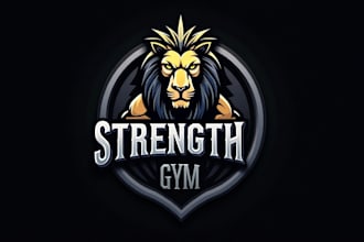 do bodybuilding emblem and gym mascot logo design