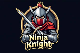 design high quality knight warrior sword mascot logo with express delivery