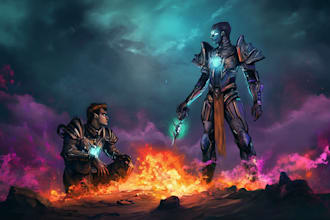 illustrate you fantasy sci fi character illustration