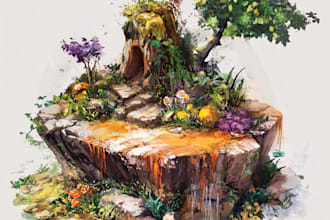 make a environment concept art or landscape design