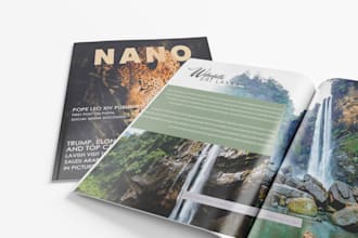 design premium magazine, book cover, minimal product catalog