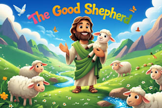design bible illustration and christian children book illustration