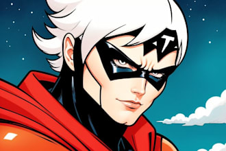 make unique superhero cartoon comic character
