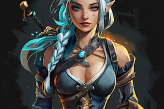 draw game art, dnd rpg character for you