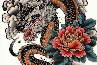 create a traditional, vintage tattoo design for you