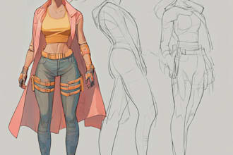 create concept art superhero character for comics cartoon