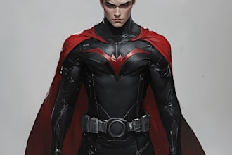 do concept art superhero character for anime style comic