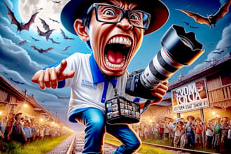 do custom caricature cartoon t shirt design from your photo