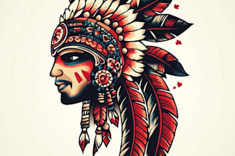 draw custom american traditional tattoo design for you