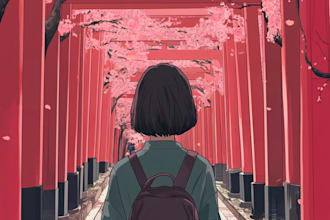 draw cute cartoon illustrations, art, anime, background art