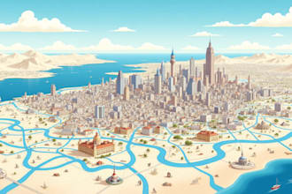 do map illustration location map vector illustration landscape design city map