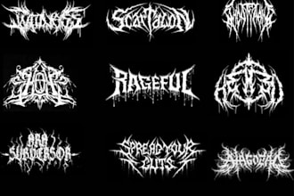 design death metal logo with texture and chrome effect