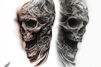 create custom tattoo design, tattoo sleeve