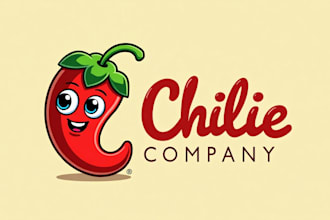 do awesome cute chili character mascot logo design