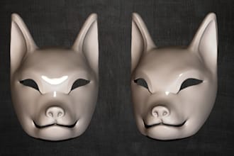 sculpt custom 3d cosplay helmet, fantasy mask, or armor prop for 3d printing