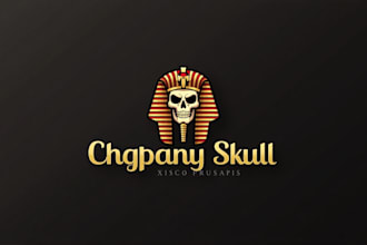 do skull pharaoh head mascot logo design
