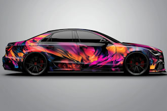 design a car wrap for racing and drift livery