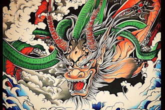 create tattoo japanese old school design