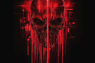 create unique fantasy cyberpunk horror logo for games