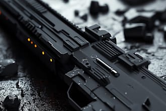 make a 3d game art modeling weapons and props