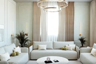 renew 3d modern neoclassic living room, interior decor, 8k render, walkthrough